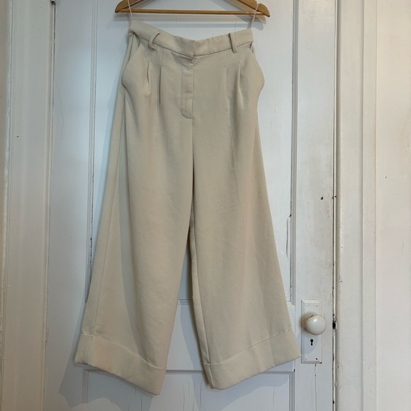 Wilfred Pants - Aritzia Wilfred Effortless Cream Wide-Leg Pants